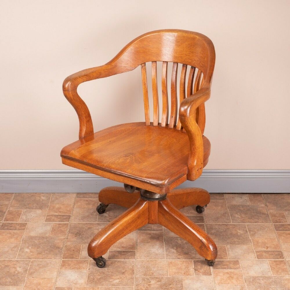 photo vinterior Oak Revolving Office Desk Chair