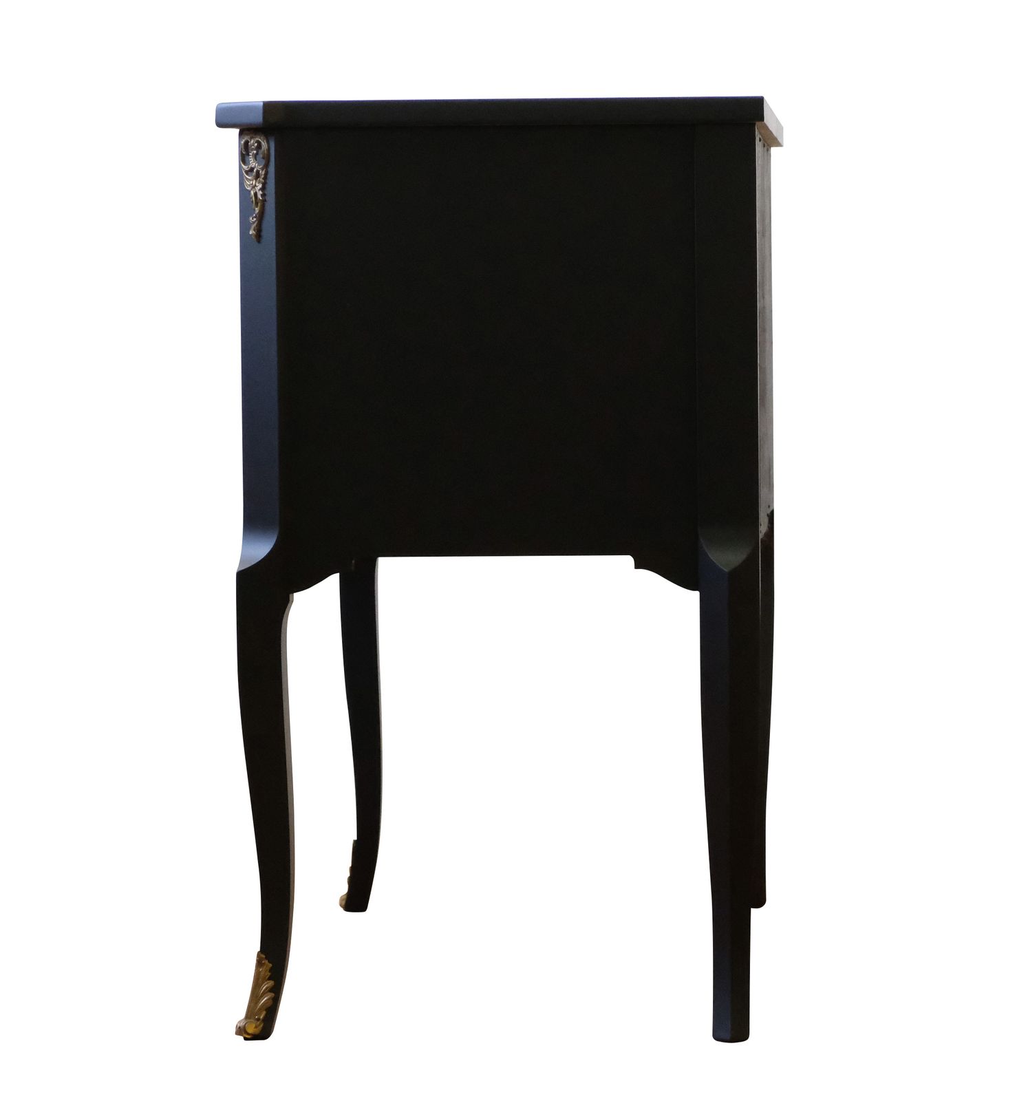 Pair Of Gustavian Style Commodes In Black With Brass Details photo vintage