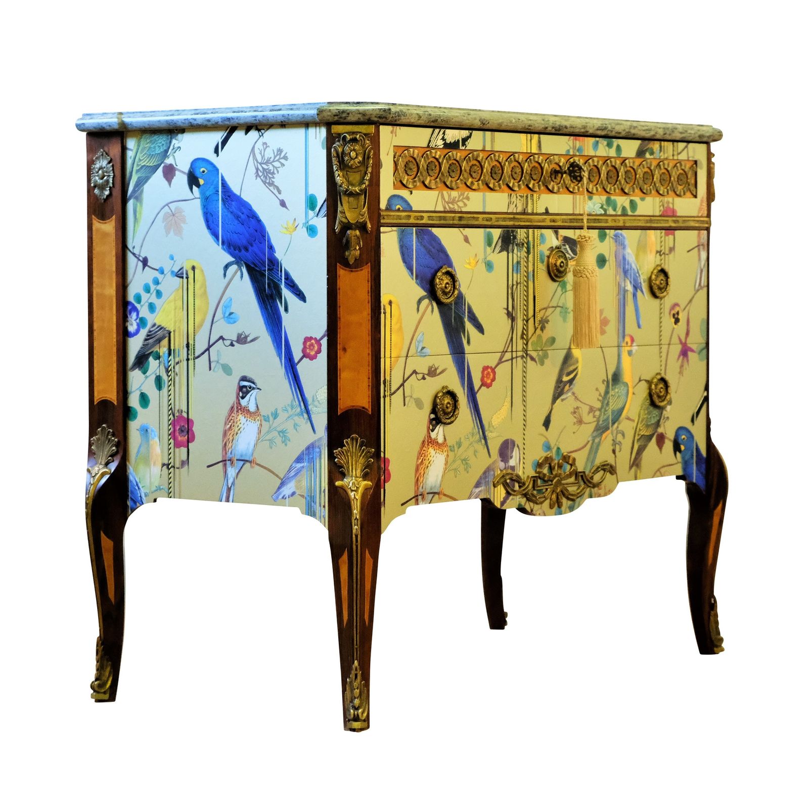 Gustavian Haupt Chest With Three Drawers In A Gold Christian Lacroix Design photo furniture