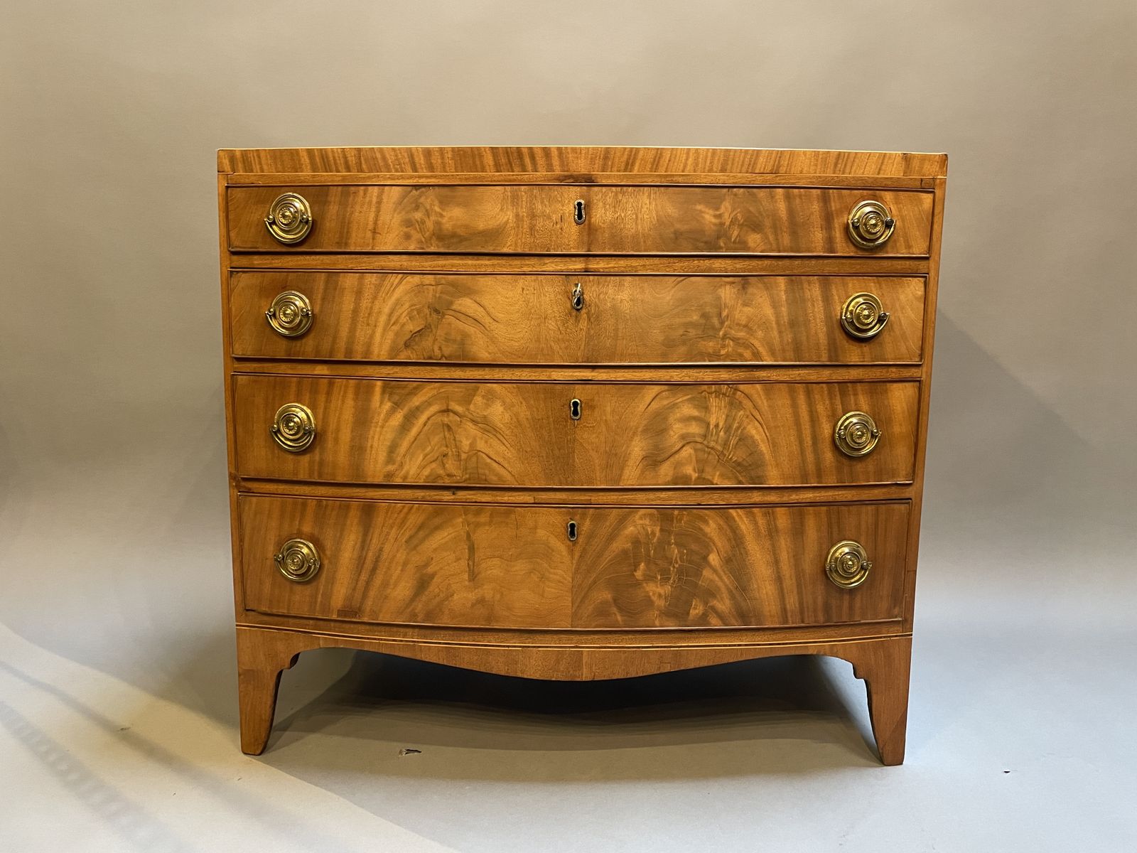 Regency Bow Front Chest Of Drawers photo vintage