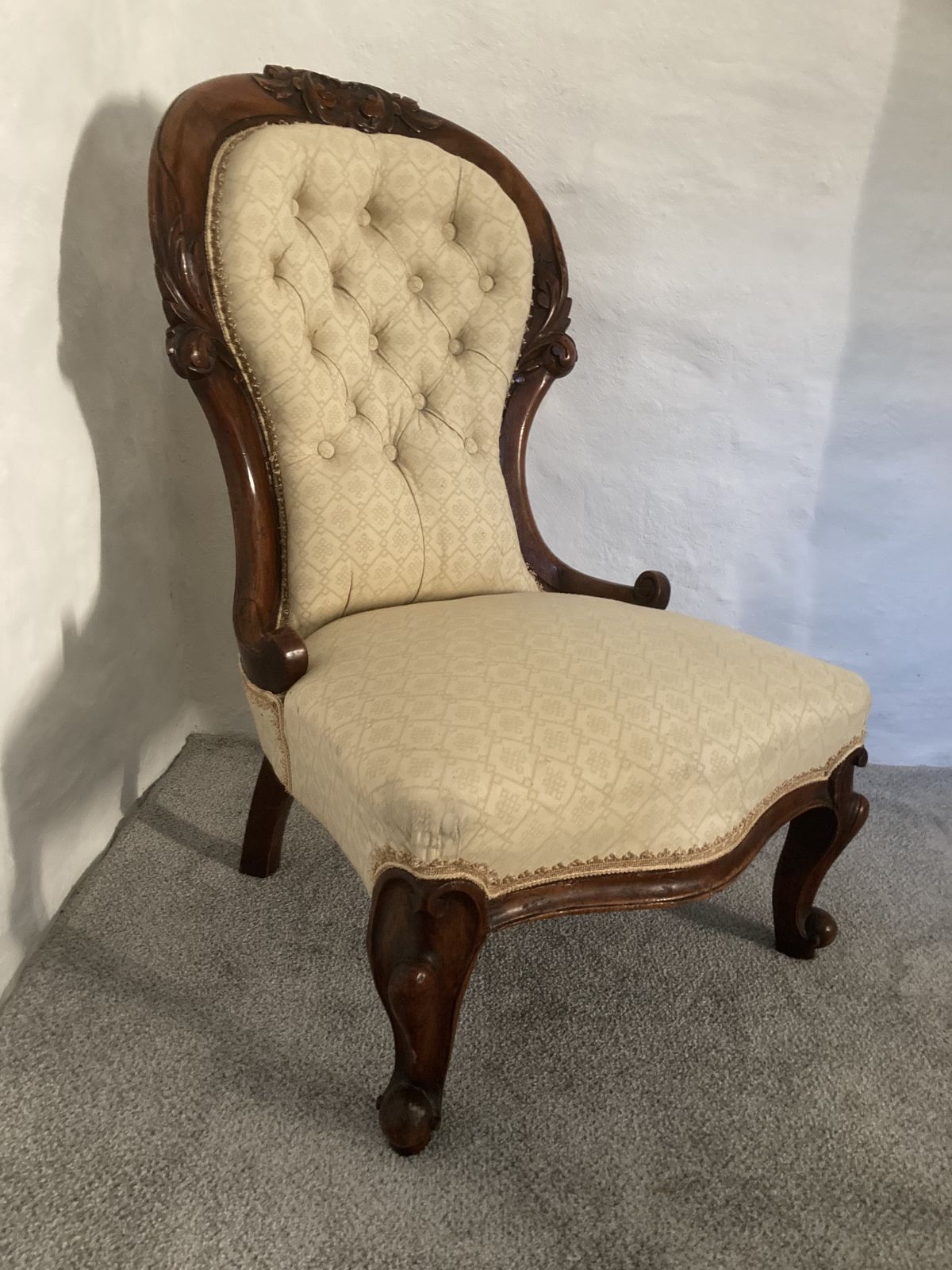 photo for sale Victorian Buttoned Back Nursing Chair