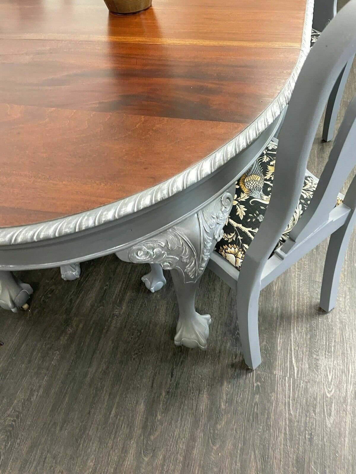 Victorian Extending Mahogany Claw And Ball Table And 4 Chairs photo vinterior