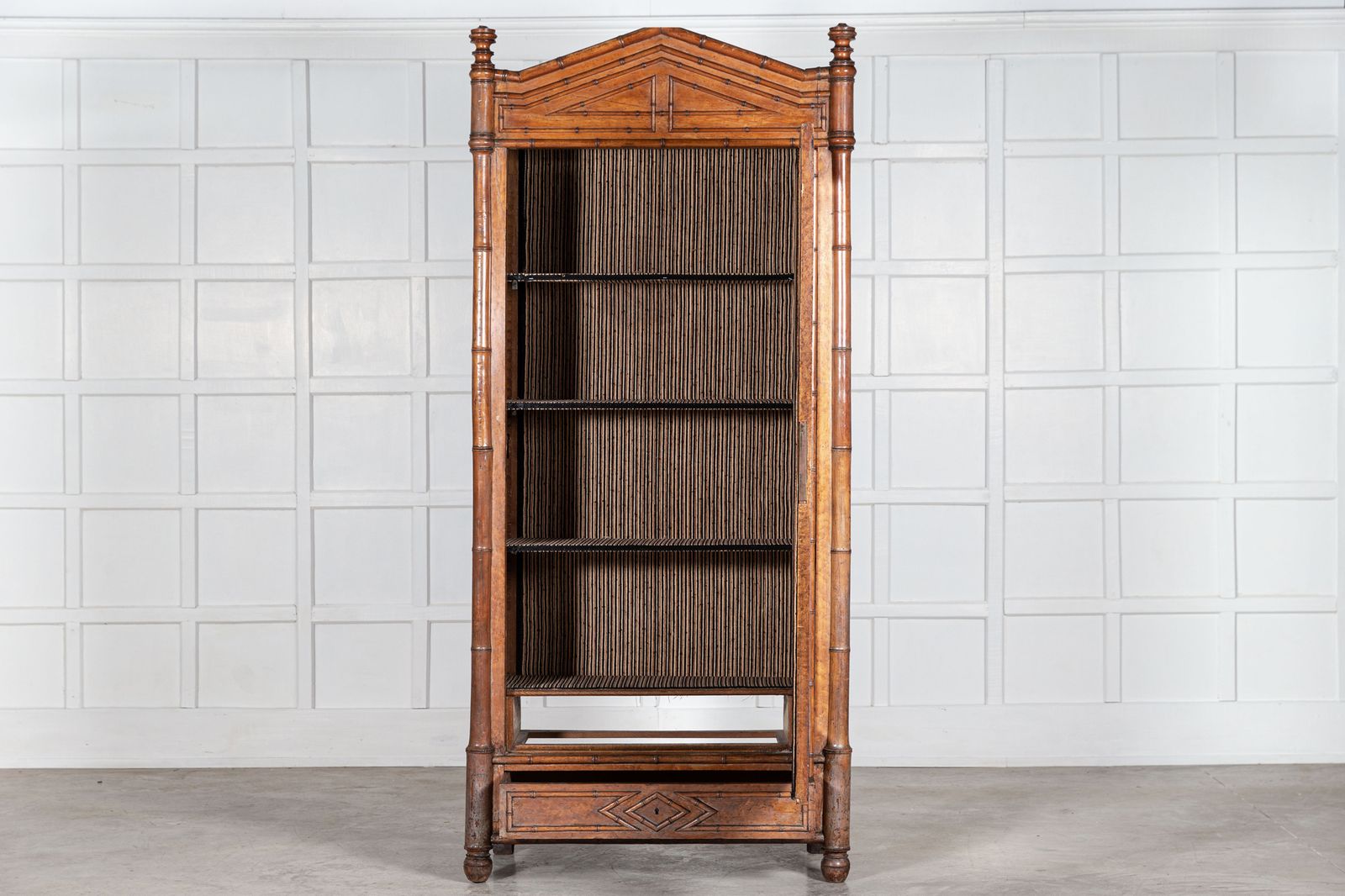 19thc French Faux Bamboo Walnut Mirrored Armoire photo 3393.0