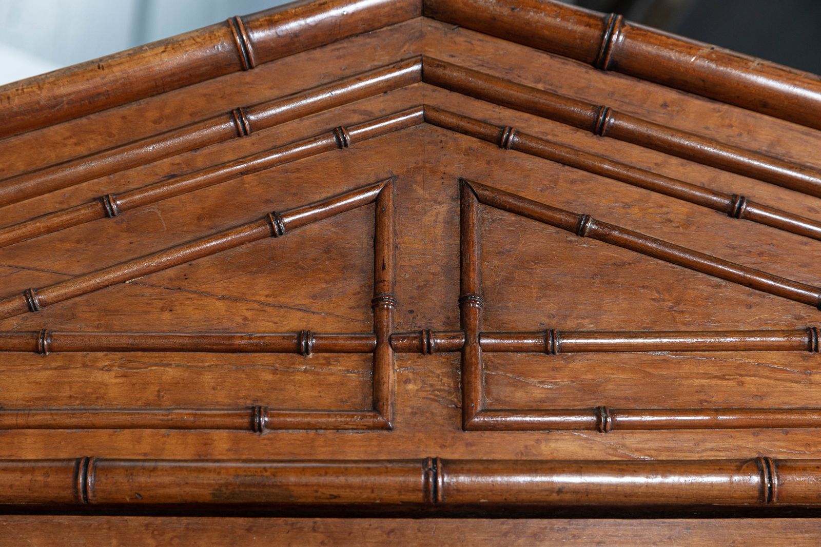 Furniture 19thc French Faux Bamboo Walnut Mirrored Armoire photo