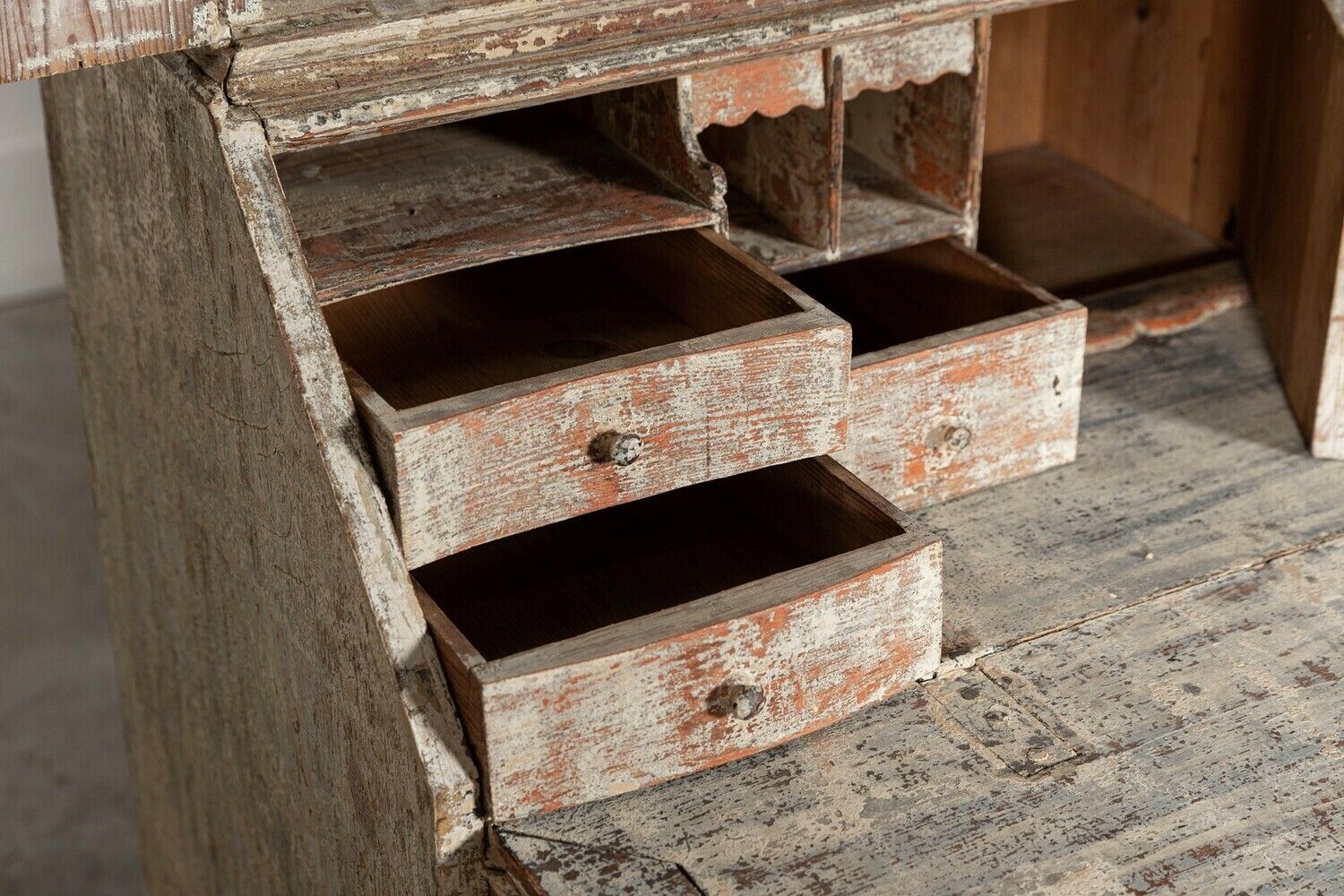 Furniture Large Swedish Gustavian Dry Scraped Bureau photo