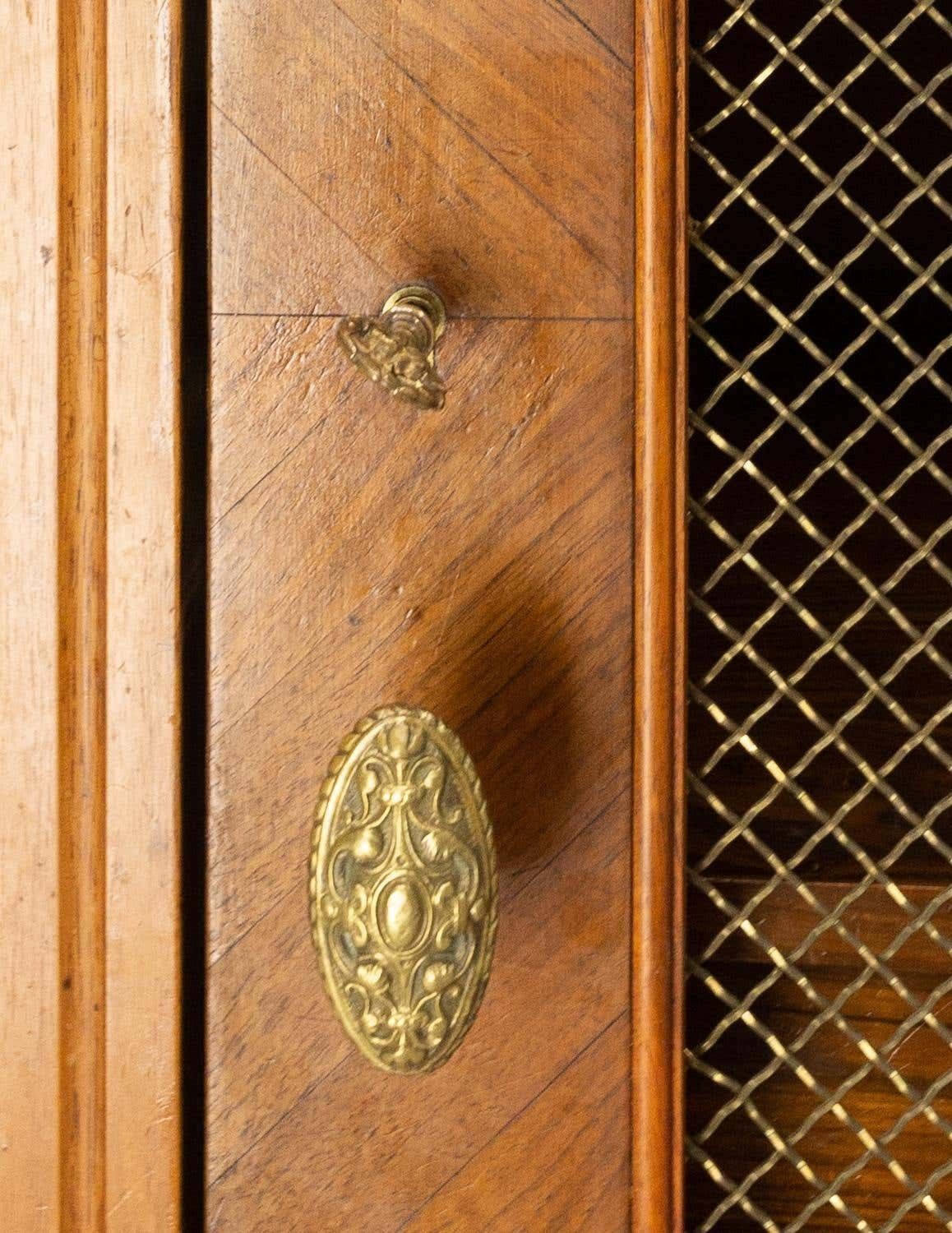 photo buy French Louis Philippe Walnut Library Book Armoire With Secret Drawer, Circa 1840