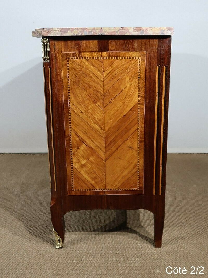10124.9 Small Commode In Precious Wood Marquetry, Stamped Cm. Magnien, Louis XVI Period – 18th Century photo