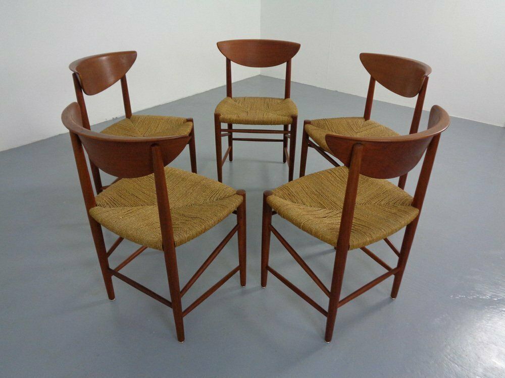 Modell 316 Dining Chairs By Peter Hvidt & Orla Mølgaard Nielsen For Søborg Furniture, 1950s, Set Of 5 photo for sale