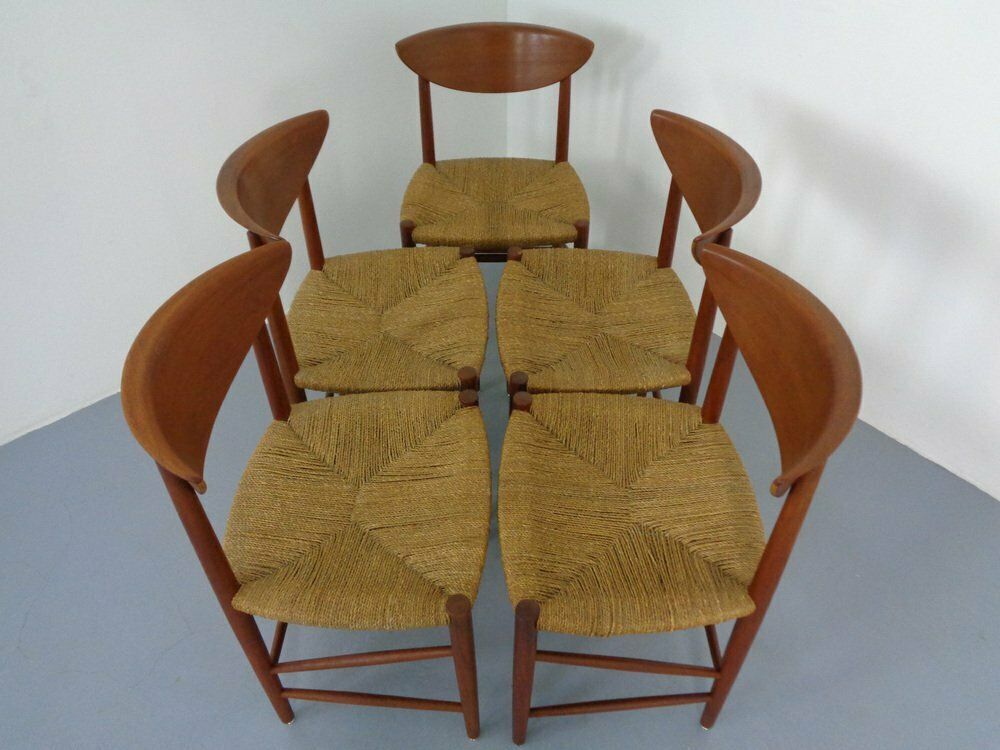 photo for sale Modell 316 Dining Chairs By Peter Hvidt & Orla Mølgaard Nielsen For Søborg Furniture, 1950s, Set Of 5