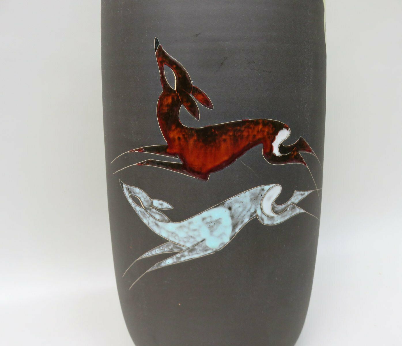 photo for sale Flower Vases "Gazelles" And "Fishes" From Kiechle Ceramics 1950s Set Of 3