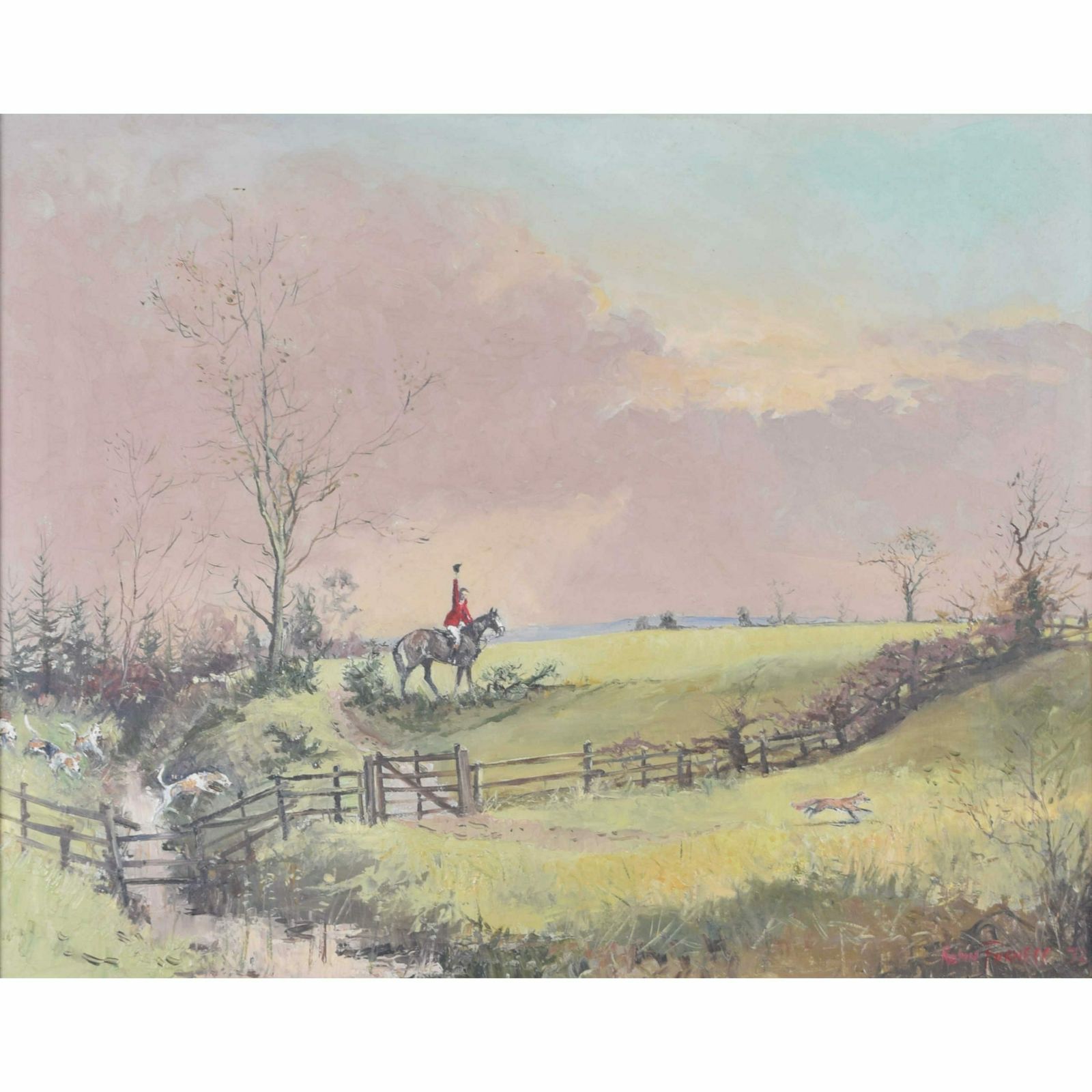 The 3 O’clock Fox Bedburn Raby Hunt Foxhunting Oil Painting By Robin Furness