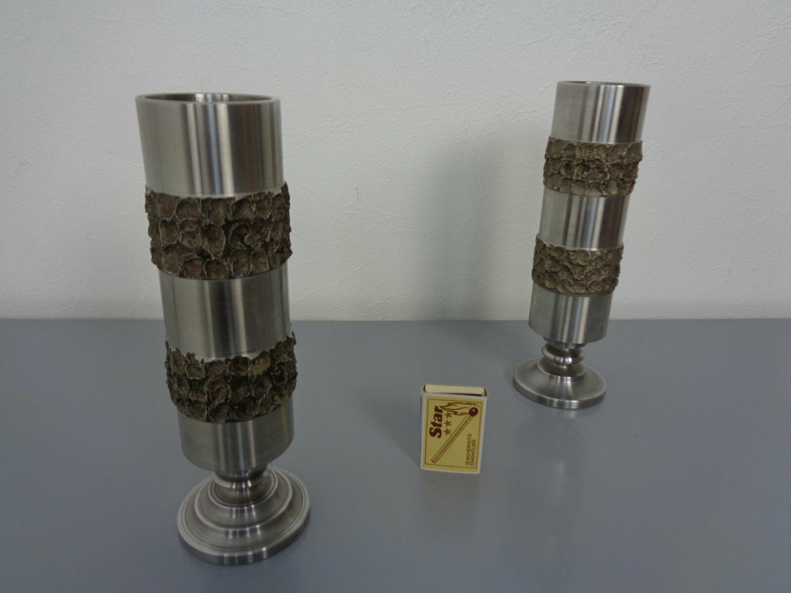 Brutalist German Vases In Stainless Steel, 1960s, Set Of 2 photo buy