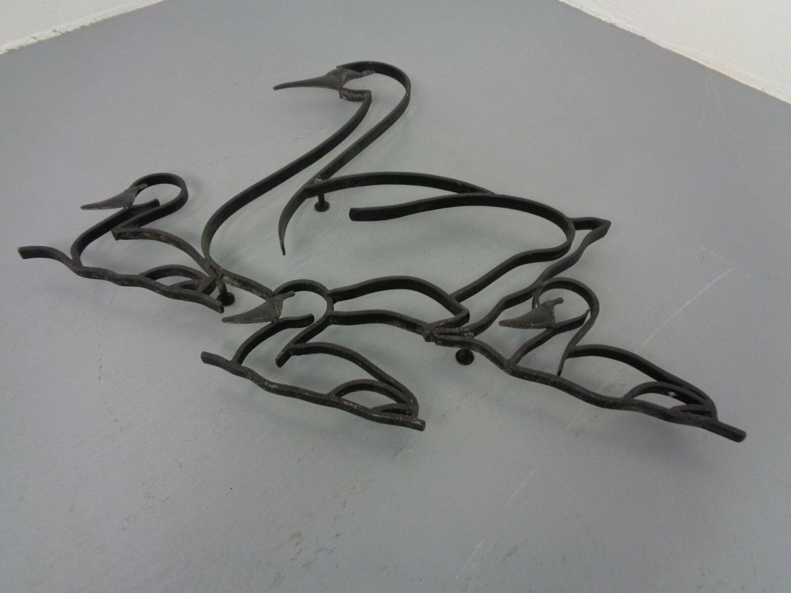 photo furniture Large Cast Iron Swan Family, Germany, 1960s
