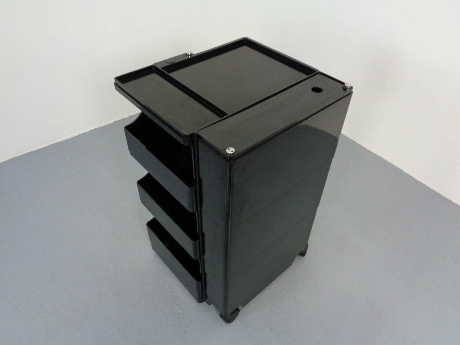 Furniture Black Boby Trolley By Joe Colombo For Bieffeplast, Italy, 1960s photo
