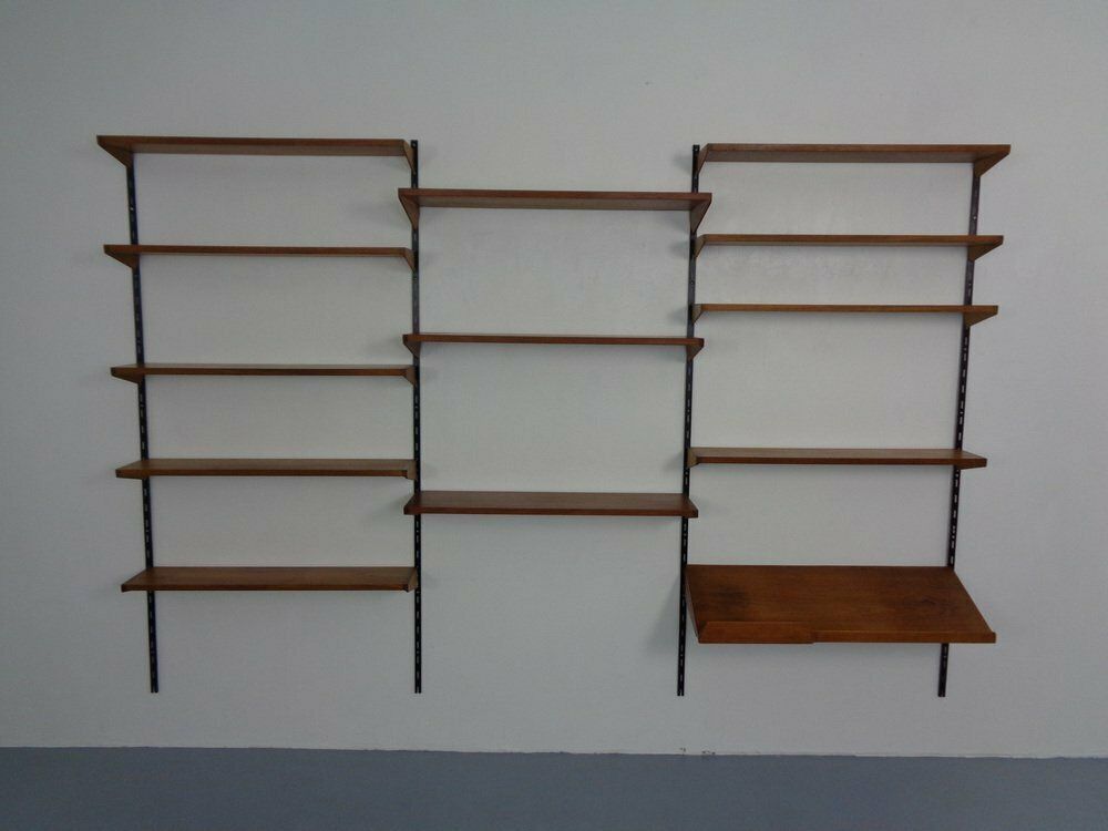 Teak Wall Unit By Kai Kristiansen For Feldballes Furniture Factory, 1960s, Set Of 17