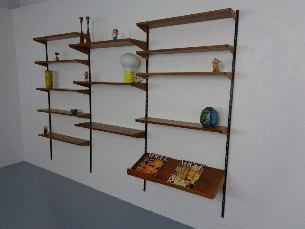 photo for sale Teak Wall Unit By Kai Kristiansen For Feldballes Furniture Factory, 1960s, Set Of 17