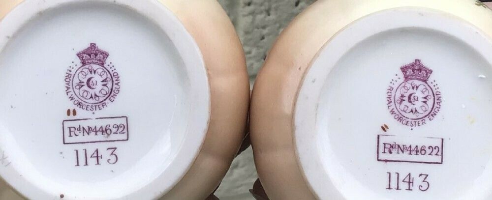 Pair Of Antique Royal Worcester Blush Ivory Vases photo for sale