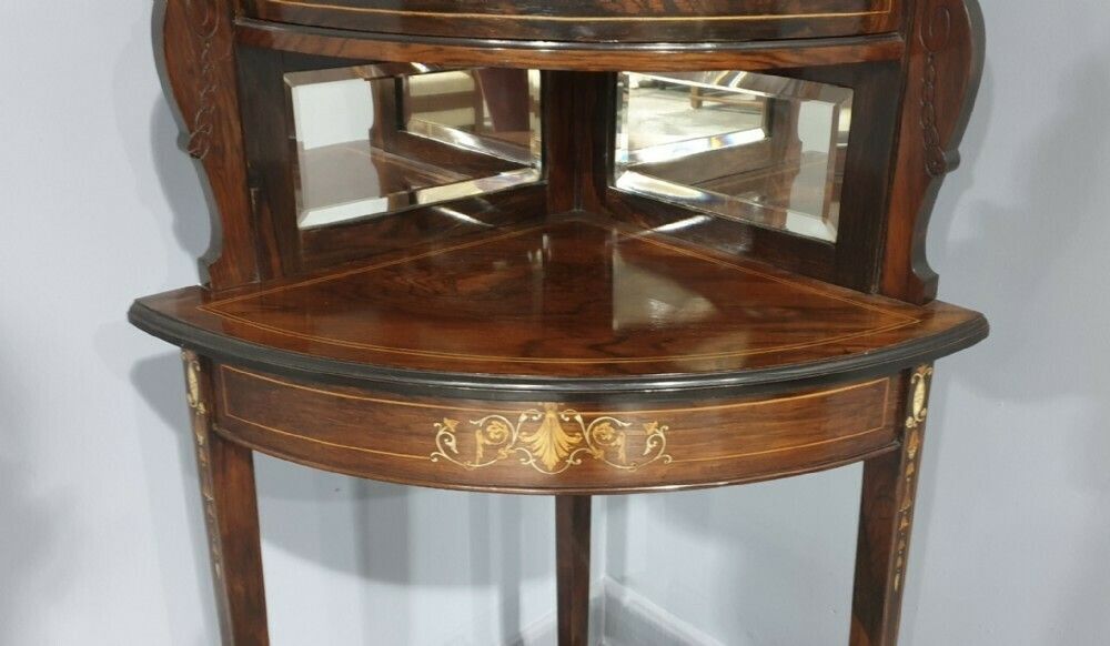 Antique Inlaid Rosewood Corner Cabinet photo 2650.0