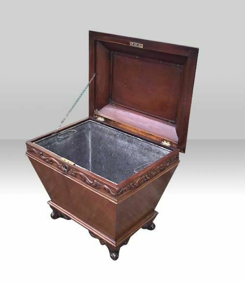Antique Period Regency Mahogany Cellarette Wine Cooler photo buy