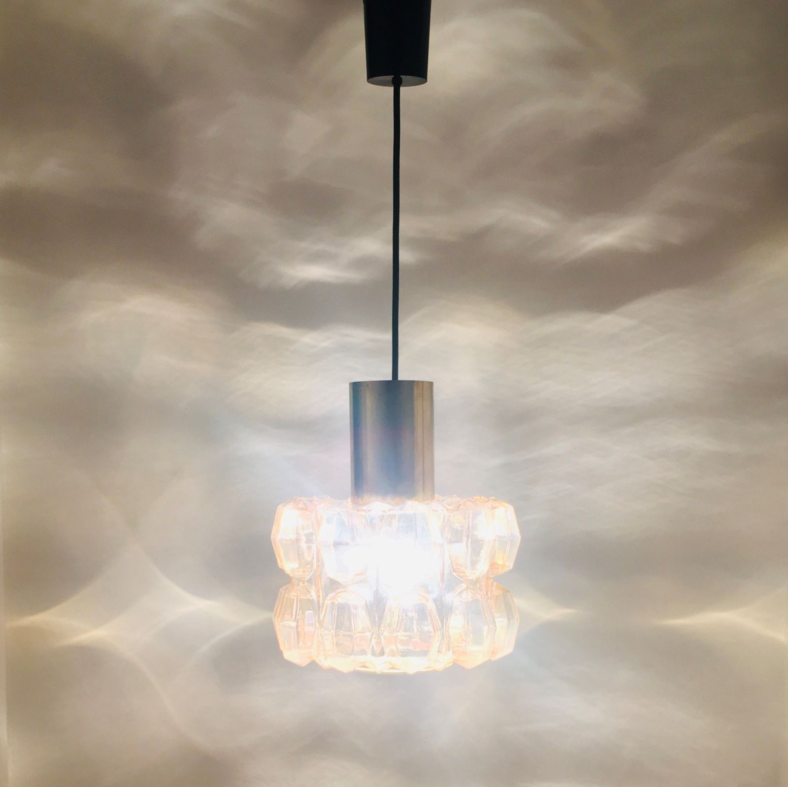 Grote Mid Century Amber Bubbelglas & Messing Plafondlamp Van Helena Tynell Voor Limburg, Duitsland, Jaren 1960 photo vinterior