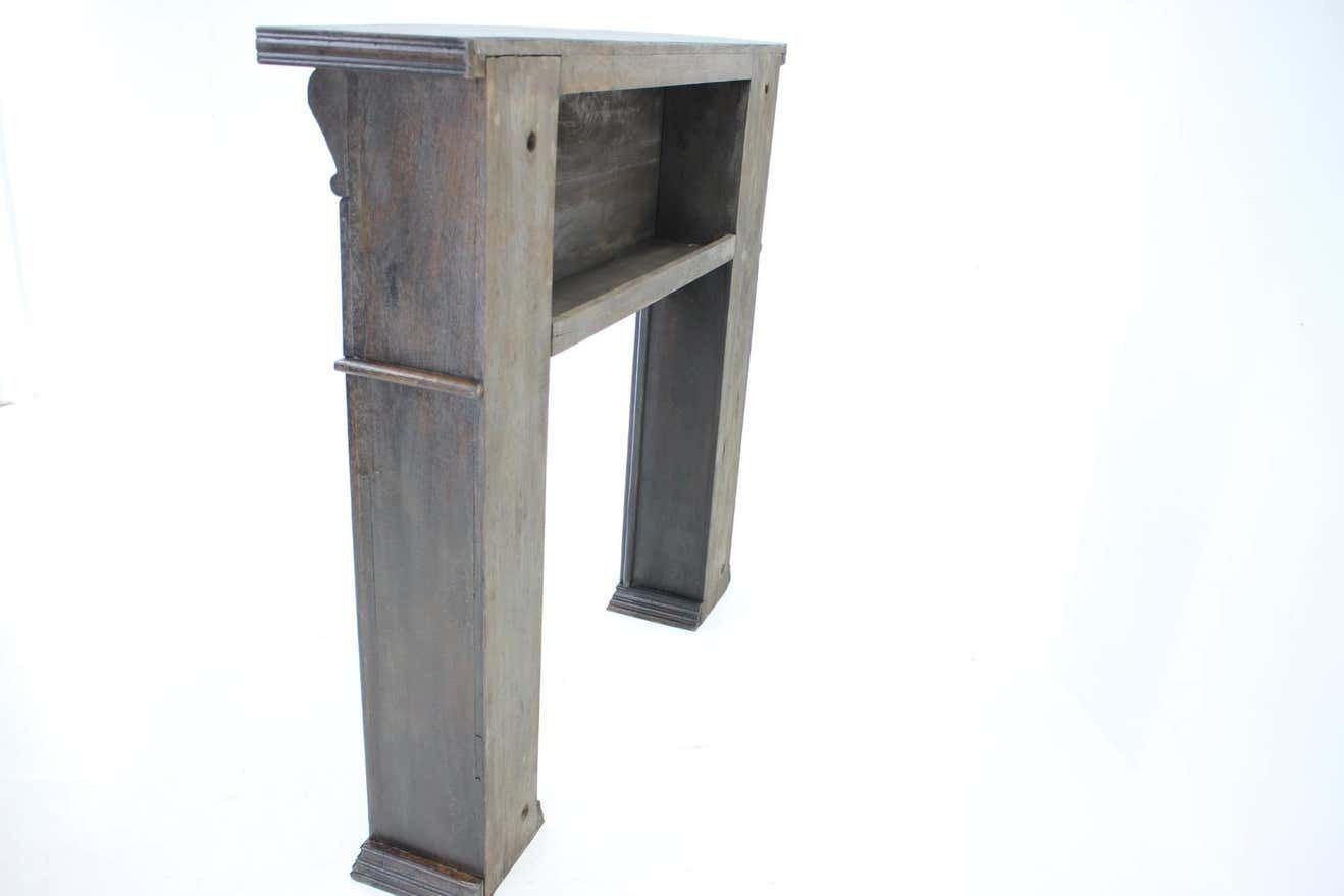 Antique Oak Fireplace Mantel, 1950s photo vintage