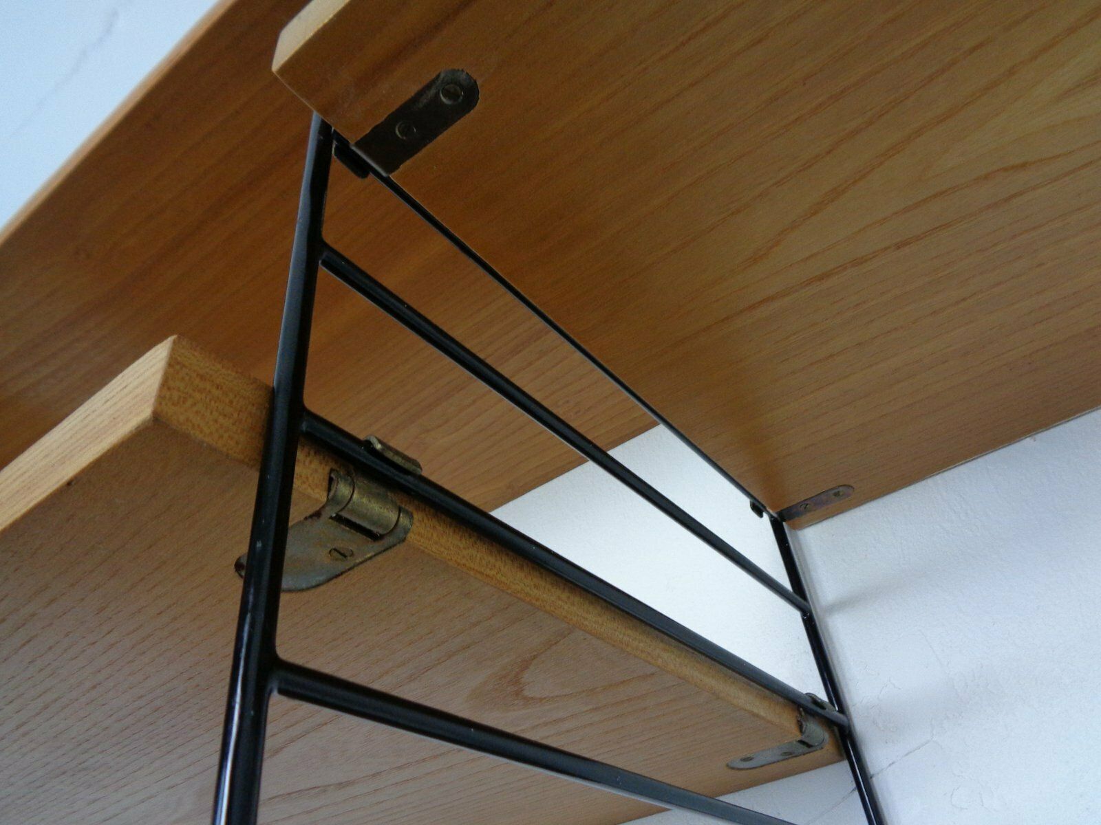 photo for sale Swedish Ash And Metal Wall Unit By Kajsa & Nils Nisse Strinning For String, 1950s, Set Of 9