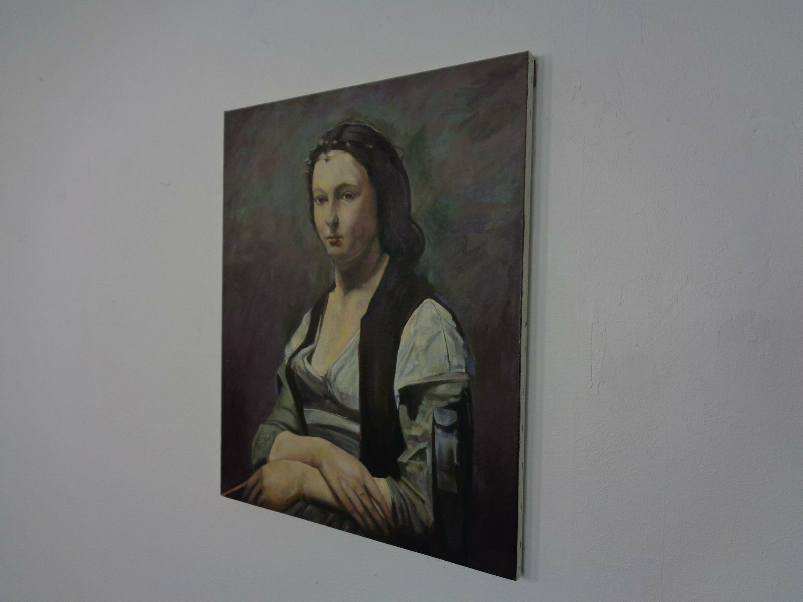 Fred Neumann After Jean Baptiste Camille Corot, The Woman With The Pearl, 1980s, Oil On Canvas photo buy