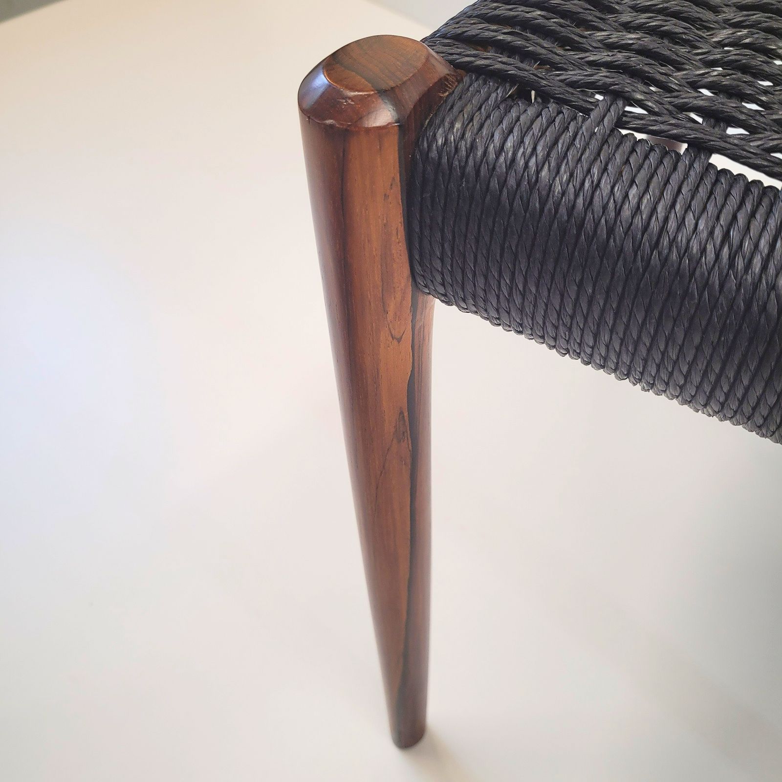 photo for sale Niels Otto Møller #77 Rosewood Dining Chair Black Paper Cord Seat