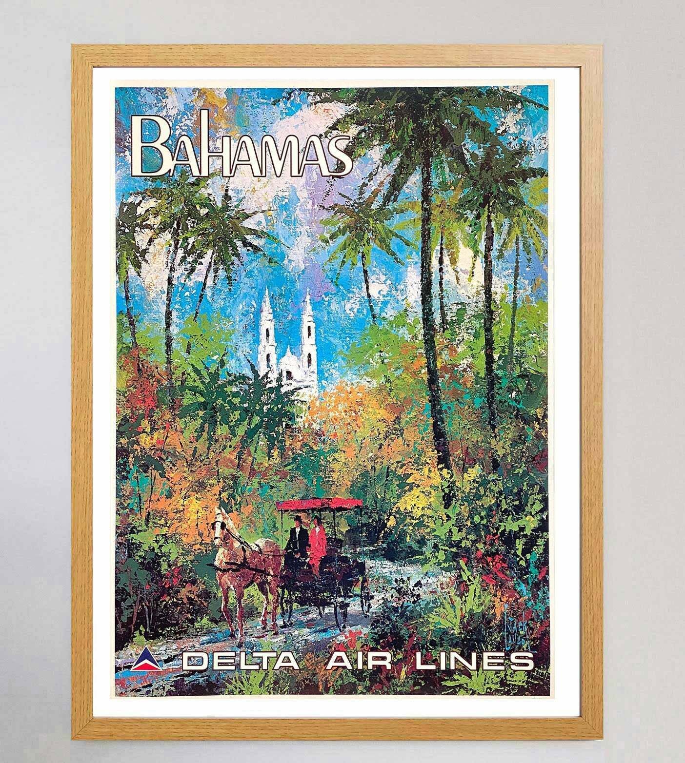 The Bahamas   Delta Air Lines Original Vintage Poster photo Art