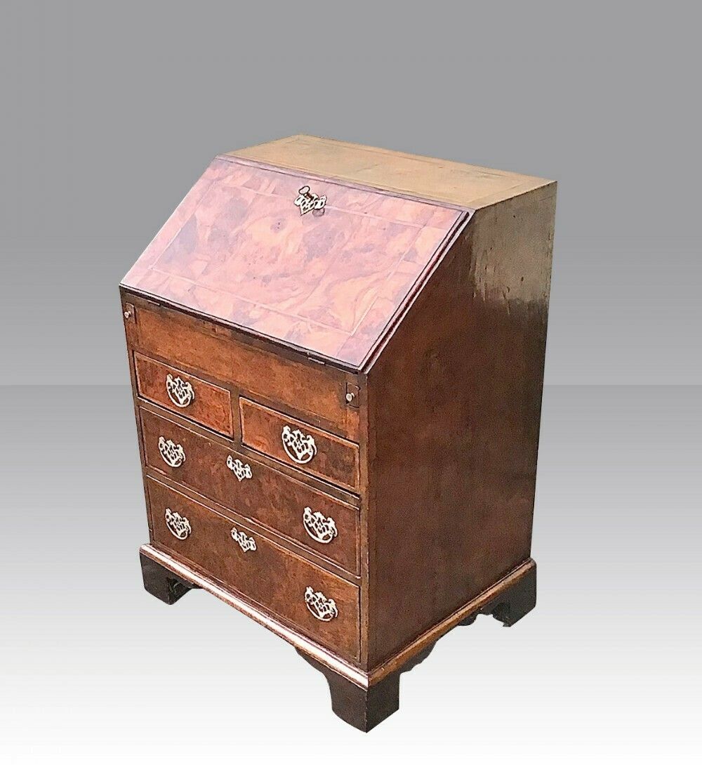 Rare Small Georgian Period Antique Walnut Bureau Desk photo 4700.0