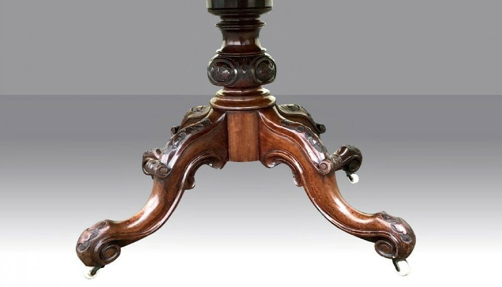 Antique Early Victorian Oval Rosewood Centre Pedestal Hall,Breakfast Loo Table photo vinterior