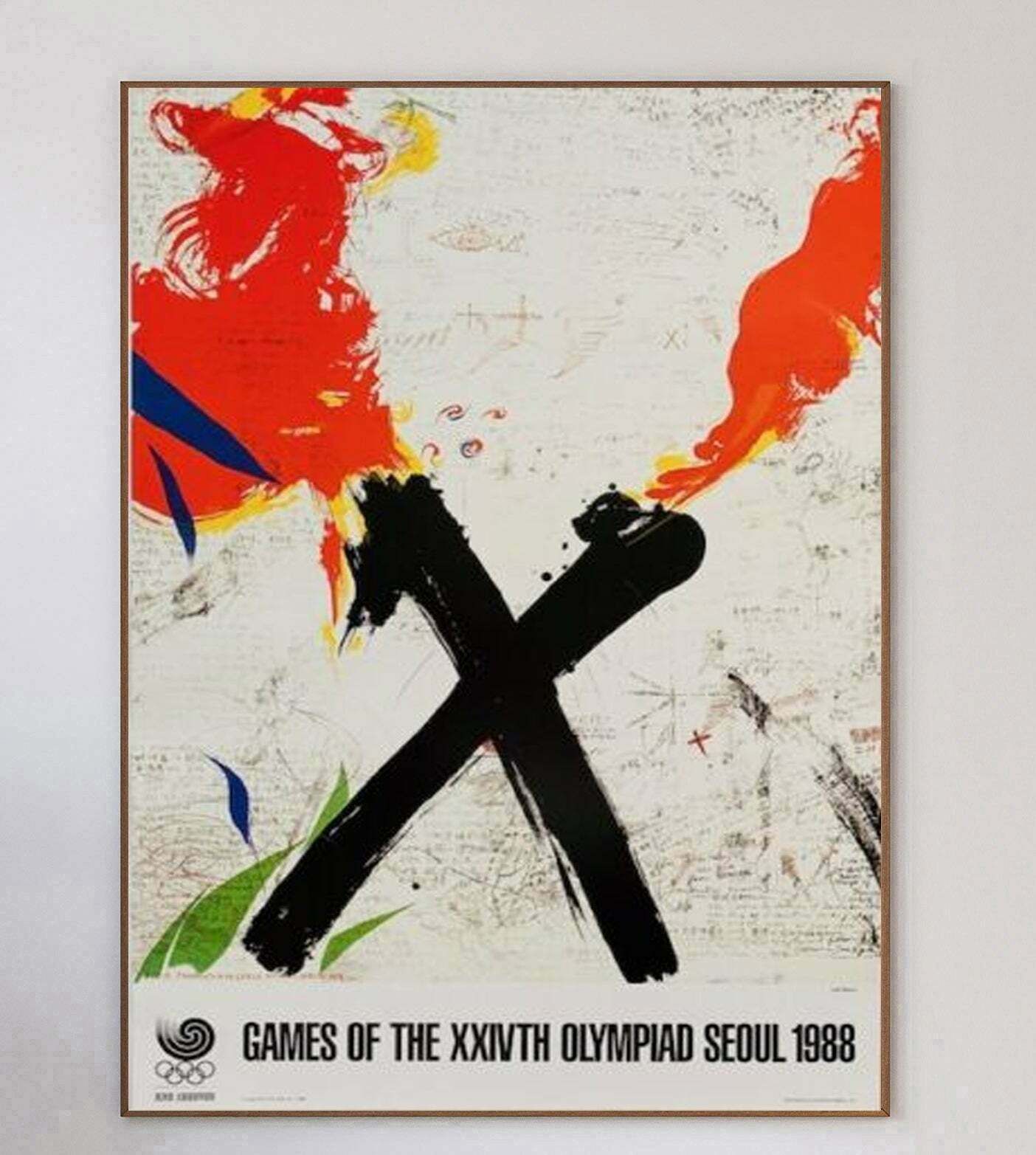 Original Vintage Poster 1988 Seoul Olympic Games   Lee Bann photo 306.0