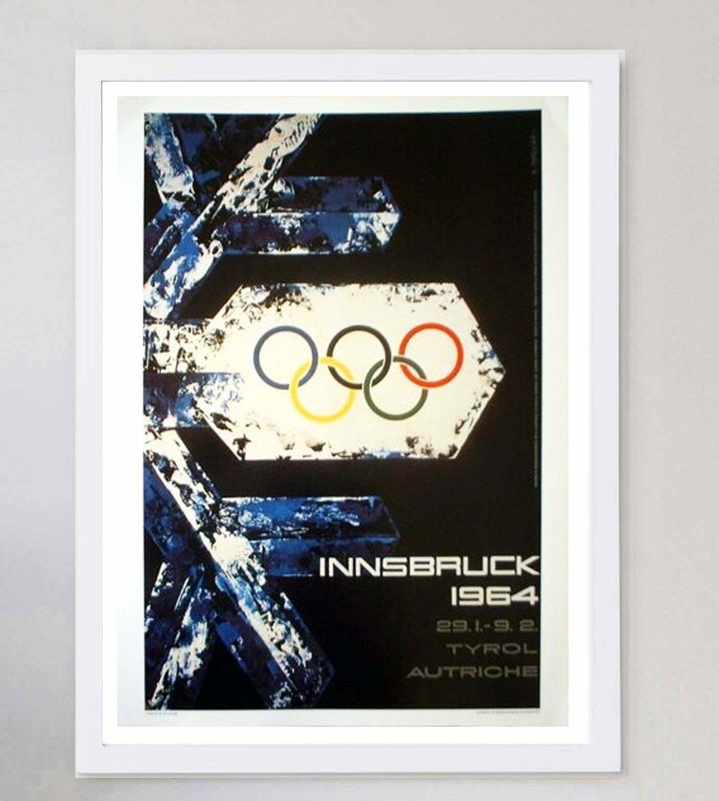 1964 Innsbruck Winter Olympic Games Original Vintage Poster photo for sale