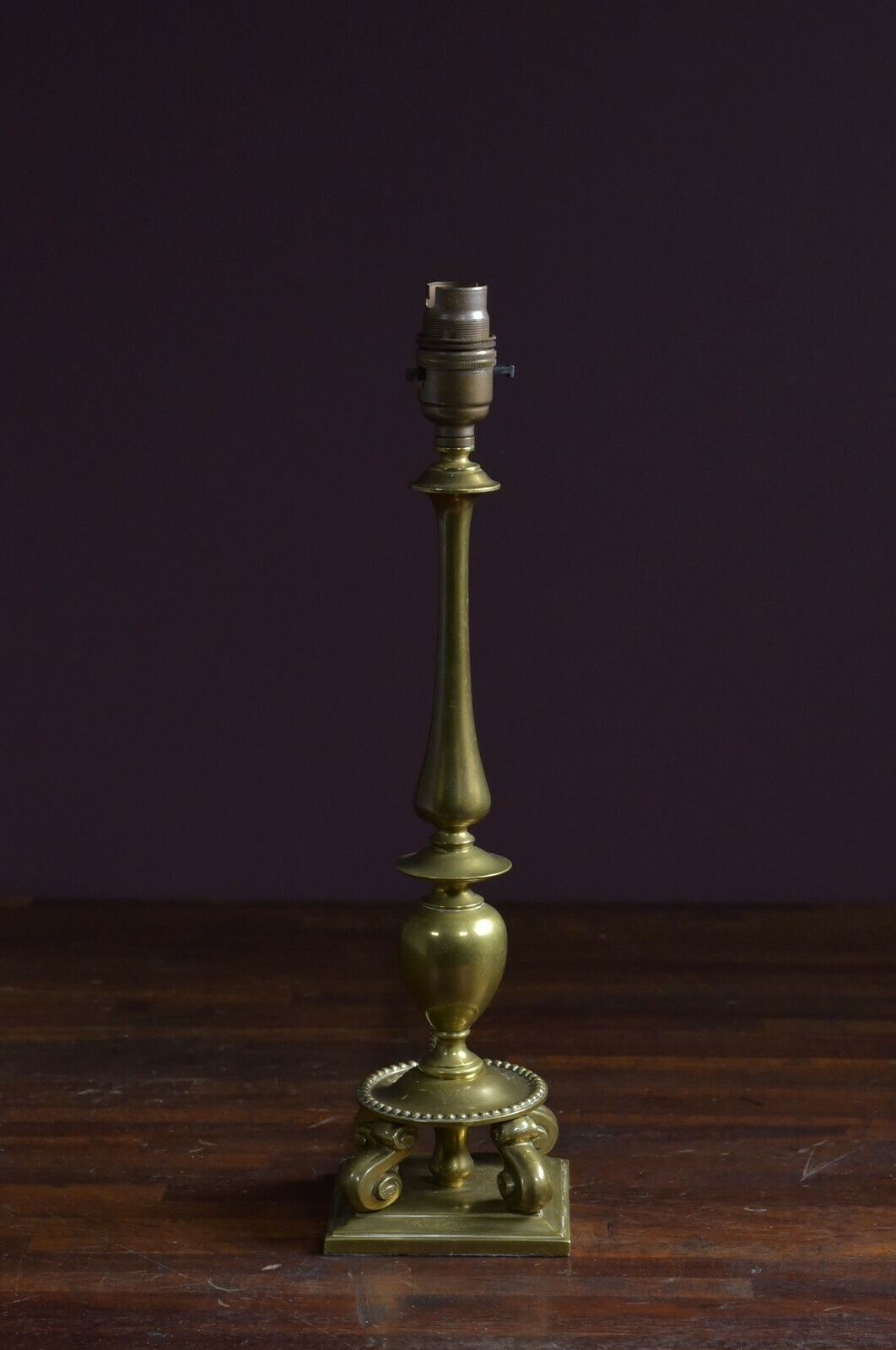 Edwardian Cast Brass Lamp, 1900s photo for sale