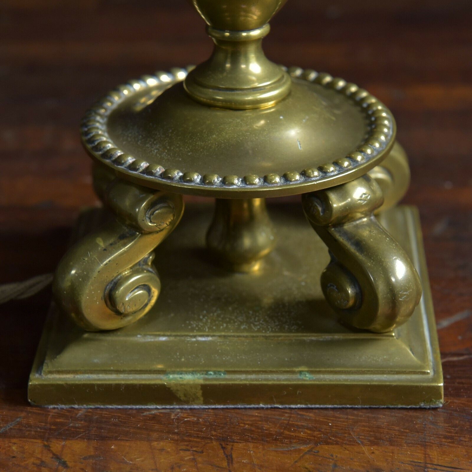 Edwardian Cast Brass Lamp, 1900s photo 408.0