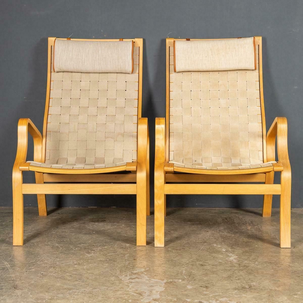 20th Danish Beech Framed Chairs & Ottoman, Bruno Mathsson C.1978 photo vinterior