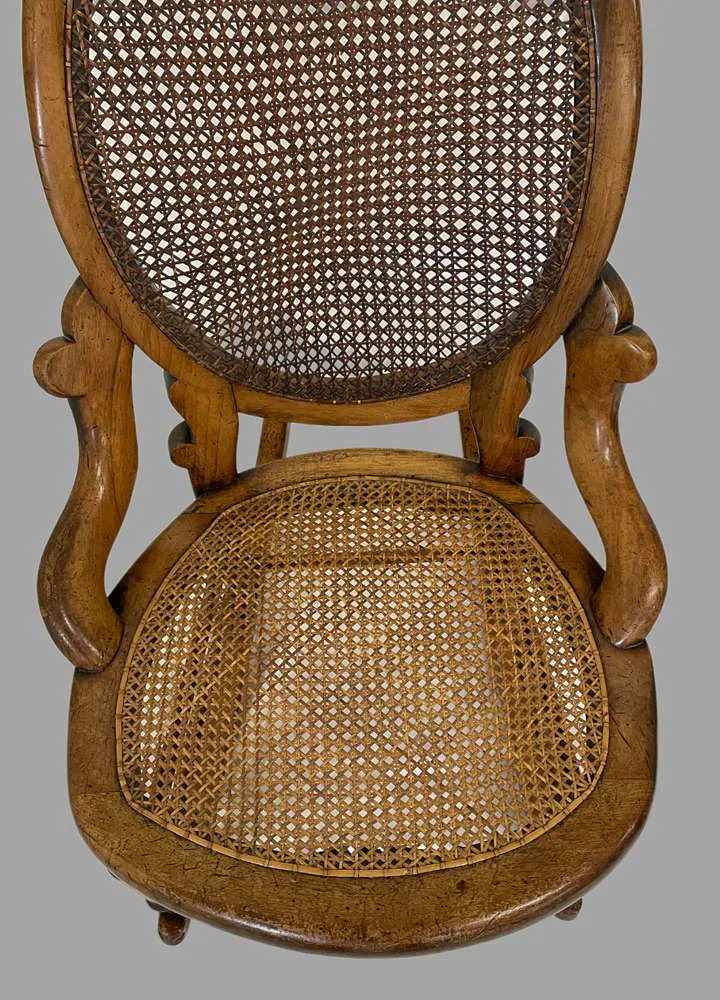 A Lovely Fruitwood Bergere  Rocking Chair photo for sale