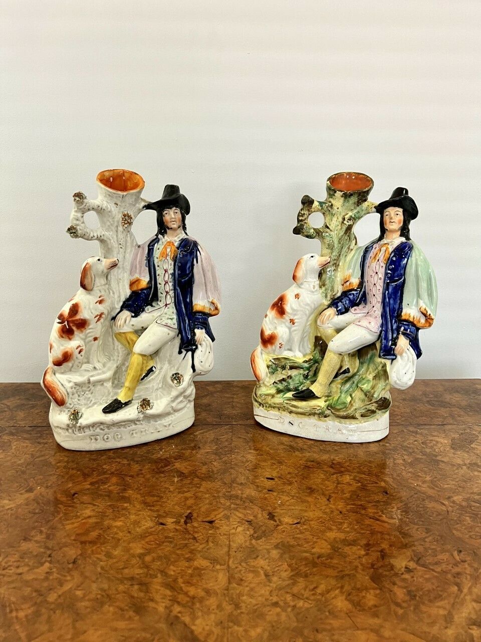 Fantastic Rare Large Pair Of Victorian Staffordshire Figures