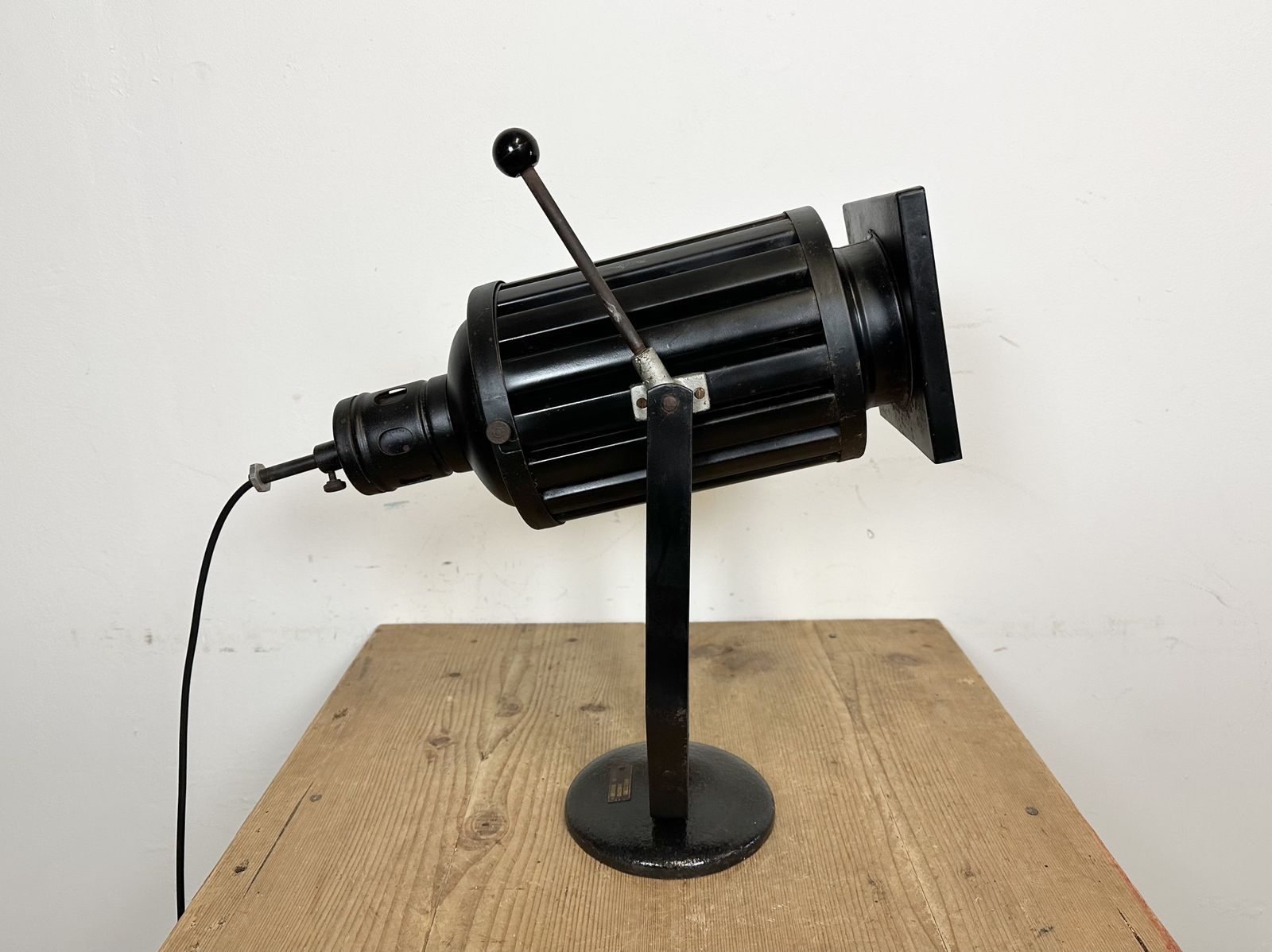 Vintage Black Theatre Spotlight Table Lamp, 1960s photo for sale