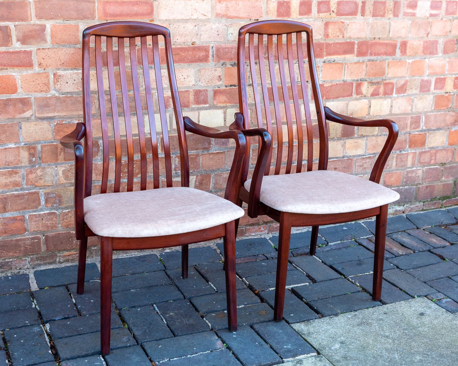 Rosewood Danish Carver Chairs Pair By Preben Schou High Back Mid Century Scandinavian Dining Chairs Mcm Scandi Japandi Danish Dining Chairs 1970s photo vintage