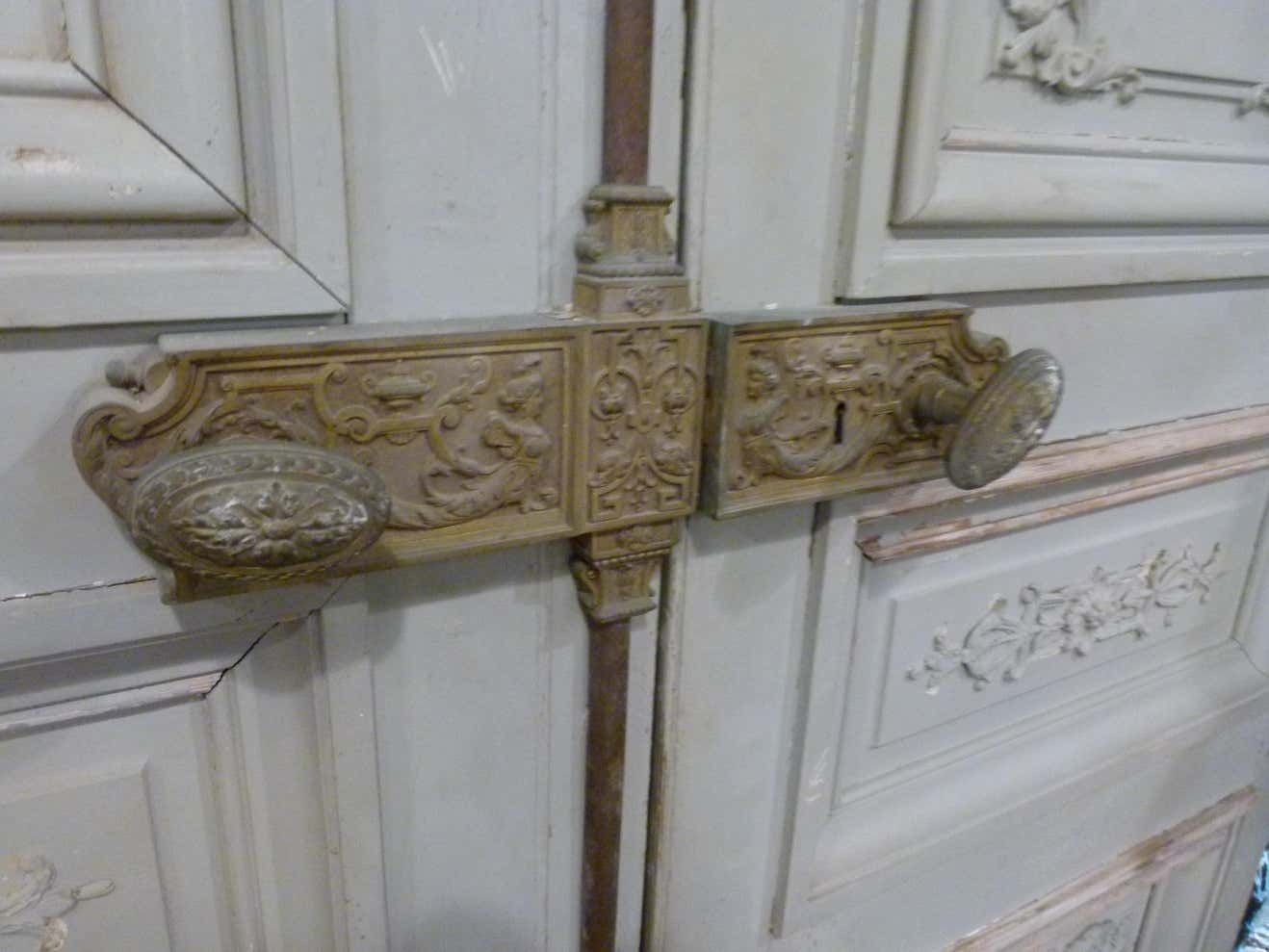 Antique Large Doble Wooden Interior Door In White Patina Colour photo 3598.0