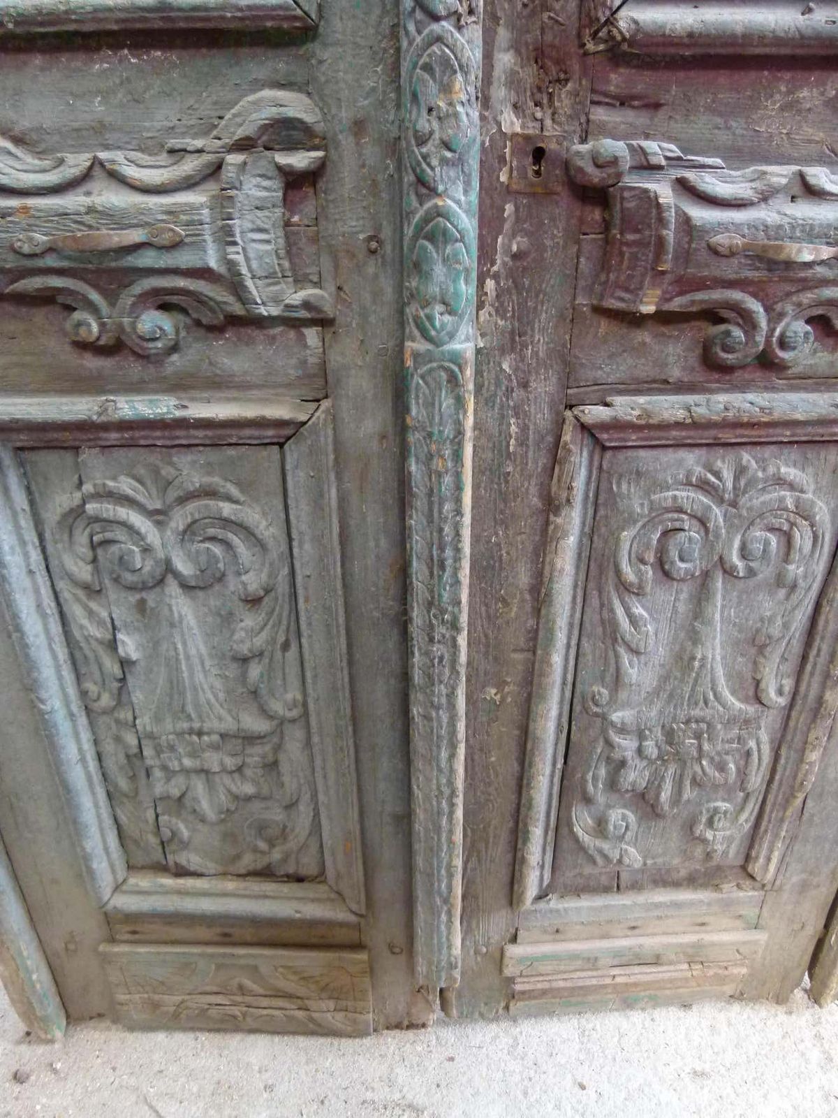 19th Century Wooden Double Front Door In Art Nouveau Style photo 5397.0