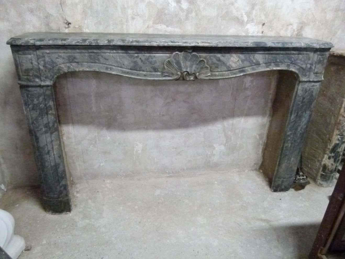 Louis XV Style Grey Marble Fire Place Mantel photo furniture