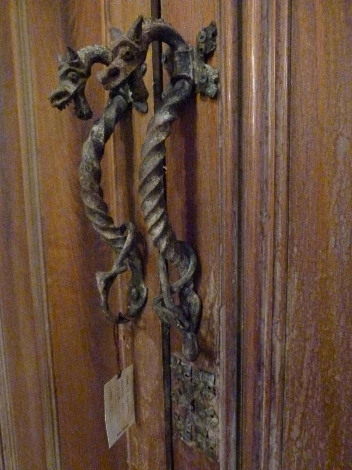 Gothic Revival Style Antique Wooden Double Leaf Door From Spain photo vinterior