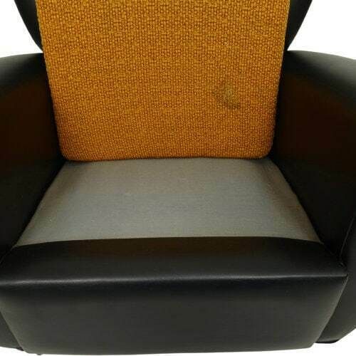 Mid Century James Bond Wingback Chair, Vintage Black Vinyl G Plan Style Armchair photo buy