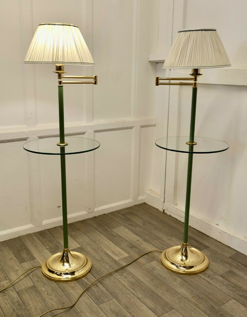 A Pair Of French Art Deco Adjustable Swing Arm Floor Lamps photo Lighting