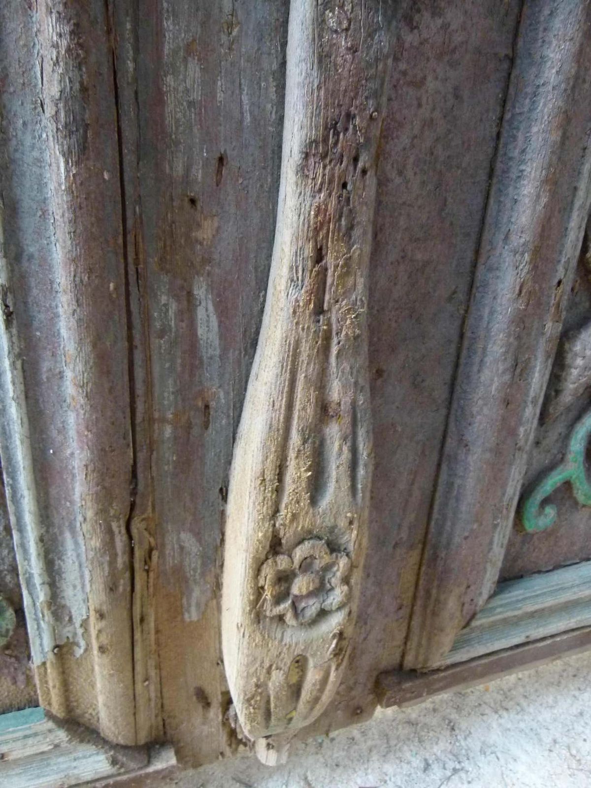 19th Century Wooden Double Front Door In Art Nouveau Style, Spain photo buy
