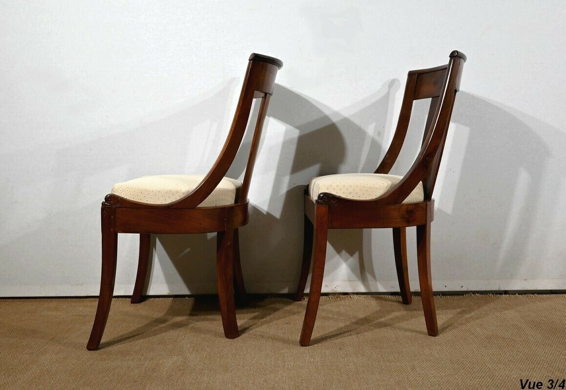 Furniture Pair Of Mahogany Gondola Chairs   Early 20th Century photo