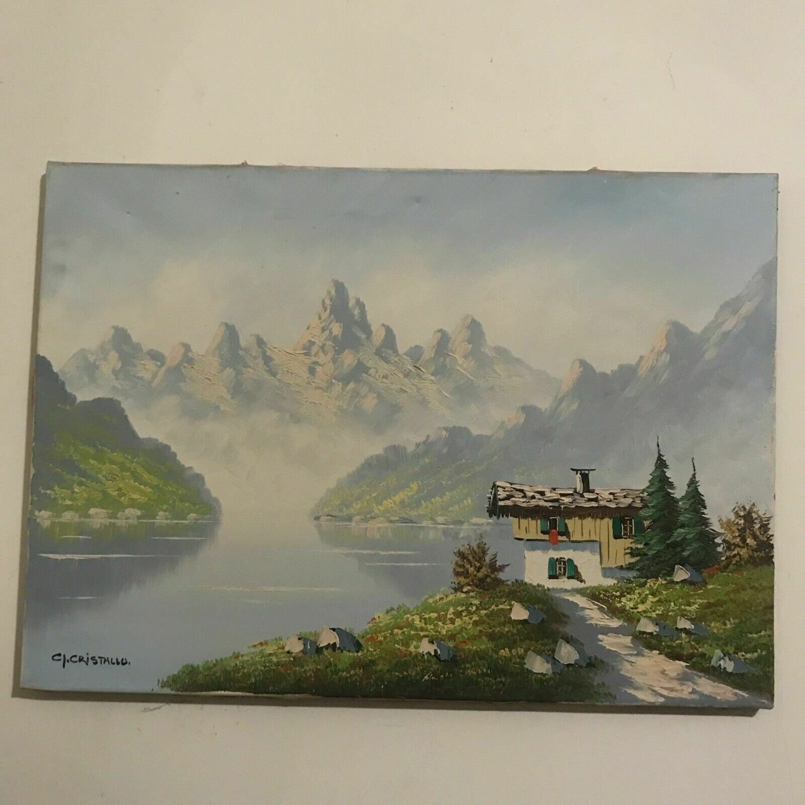 C J Cristallo Painting Dutch Canvas Mid 20th Century Vintage Original photo buy