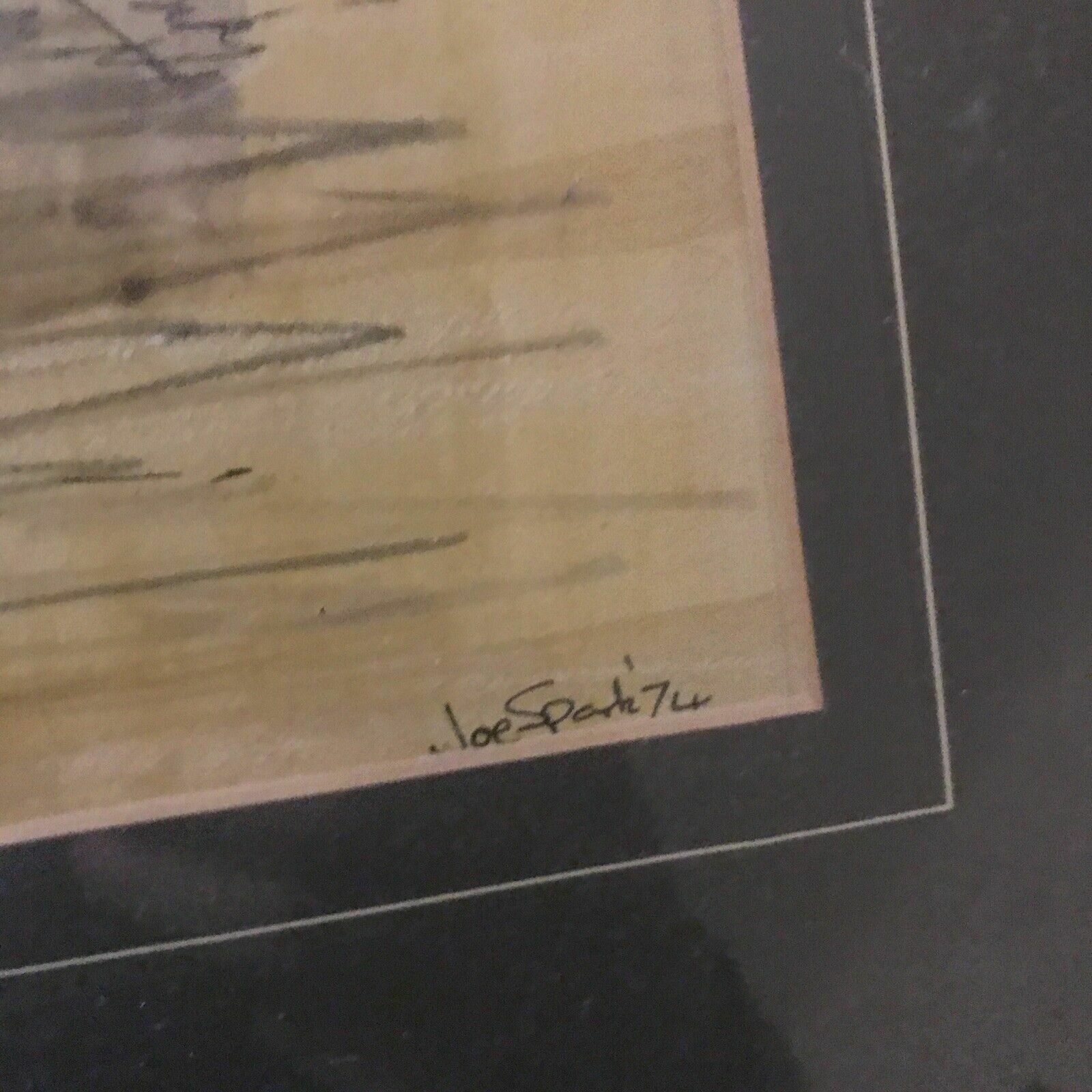 Art Joe Spark B.1896  1974 Ink Watercolour Waiting For The Tide Original Painting photo